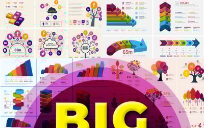 İnfografik Paketi | 900+ Vektör Öğesi